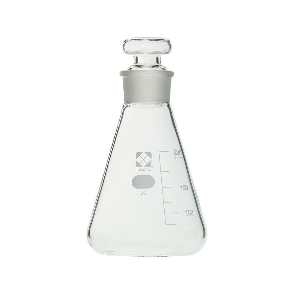 共栓三角フラスコ（目安目盛付き）　200mL 1個