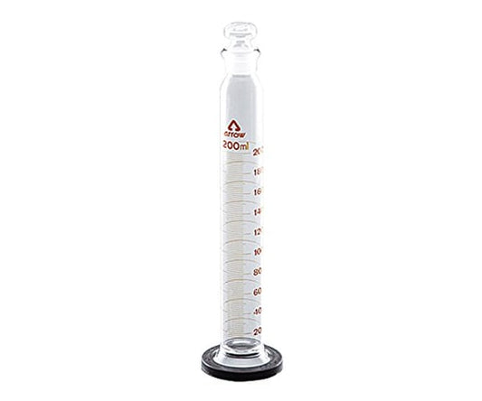 Measuring cylinder with stopper (hard glass) 200mL x 1