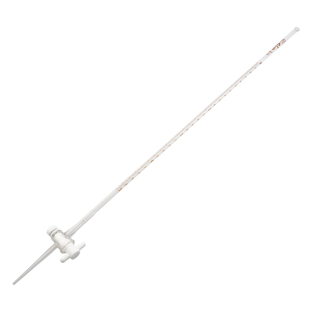 ビュレット硼珪酸ガラス製　PTFE活栓付　白　5mL 1本