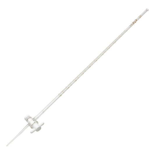 ビュレット硼珪酸ガラス製　PTFE活栓付　白　10mL 1本