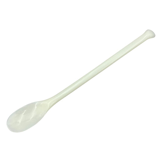 White plastic spoon, ABS, 180mm, large, 1 piece