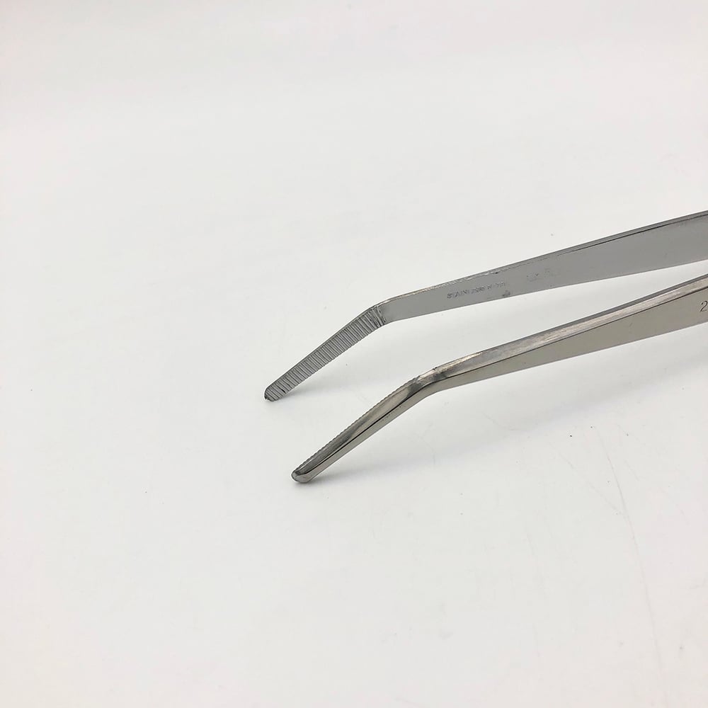 ステンレス製ピンセット　先曲　240mm 1本