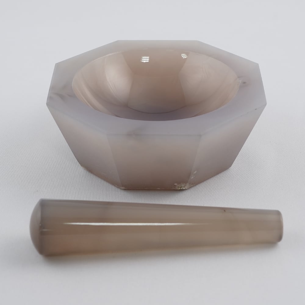 Meno Mortar, Shallow, φ75×φ95×24mm, with Pestle, 1 Set