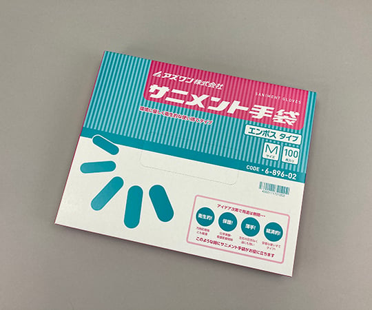 サニメント手袋（PE厚手タイプ）　エンボス付　M　100枚入 1箱(100枚入)