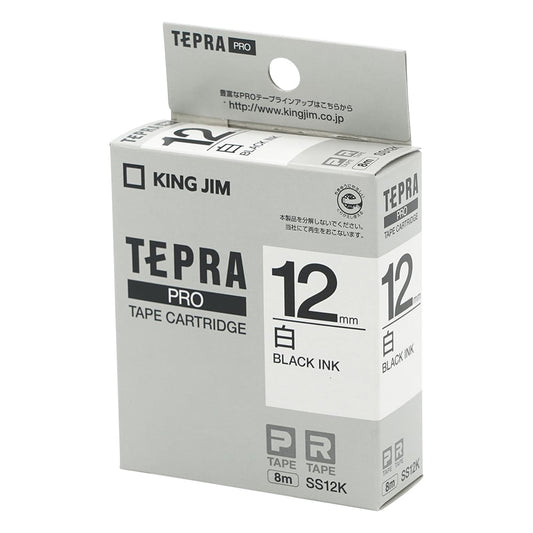 テプラ専用 テープカートリッジ ホワイト　SS12K 1個