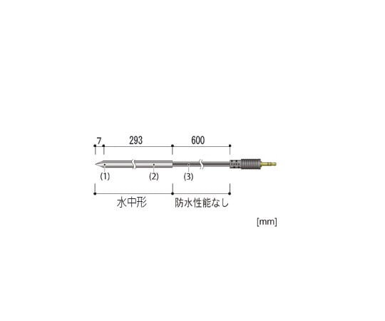 Temperature sensor (center temperature) Stainless steel protective tube (SUS304) 300mm/φ6.0mm TR-0506 1 set