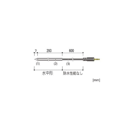 温度センサ(中心温度)ステンレス保護管(SUS304)300mm/φ6.0mm　TR-0506 1セット