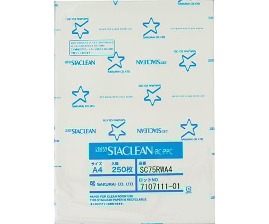 Dust-free paper New Staclean 1 box (250 sheets x 10 books) SC75RW A4W 1 box (250 sheets x 10 books)
