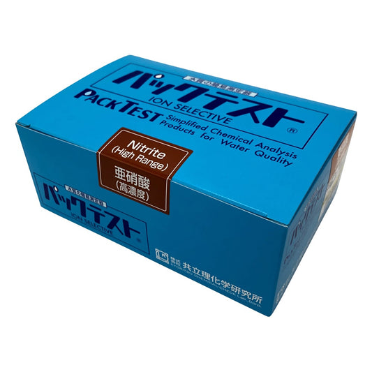 Pack Test® (simple water quality testing device) Nitrite (high concentration) / Nitrite nitrogen (high concentration) 1 box (5 bottles x 10 bags) WAK-NO2 (C) 1 box (5 bottles x 10 bags)