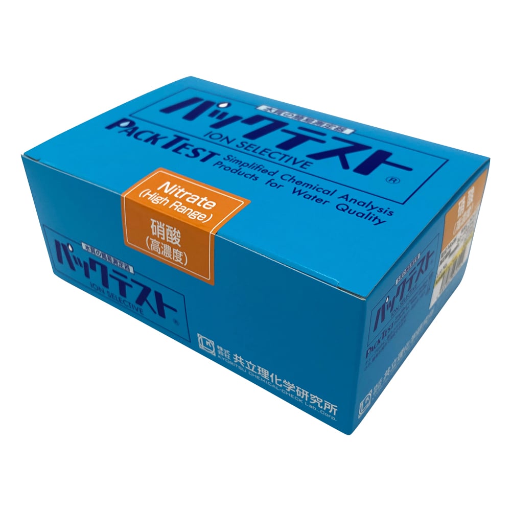 Pack Test® (simple water quality testing device) Nitrate (high concentration) / Nitrate nitrogen (high concentration) WAK-N03 (C) 1 box (5 bottles x 10 bags) WAK-NO3 (C) 1 box (5 bottles x 10 bags)