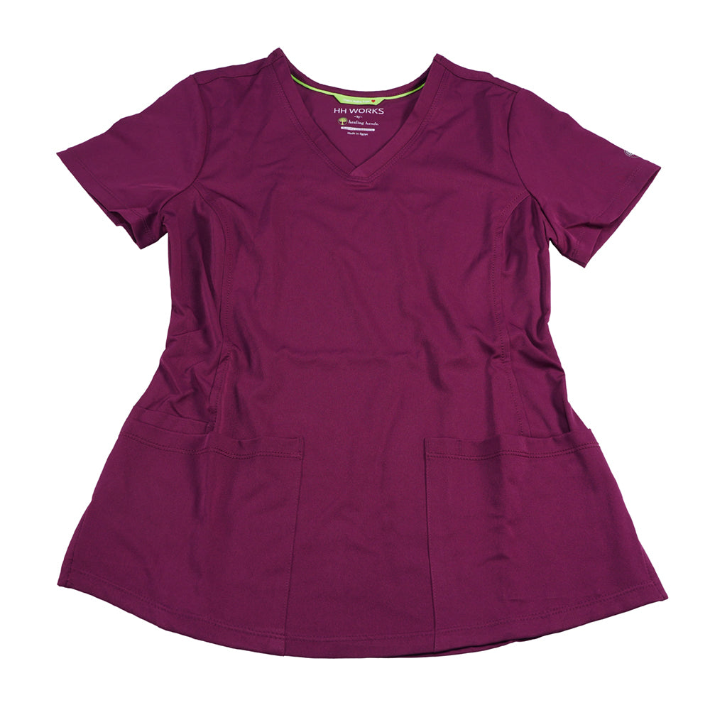 HH WORKS Scrub Top MONICA S size Wine 2500-XS-Wi 1 piece