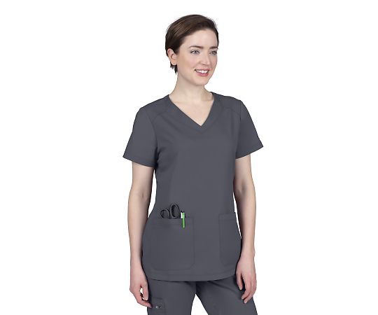 PURPLE LABEL Scrub Top JILL LL Size Gray 2320-L-Pe 1 Piece
