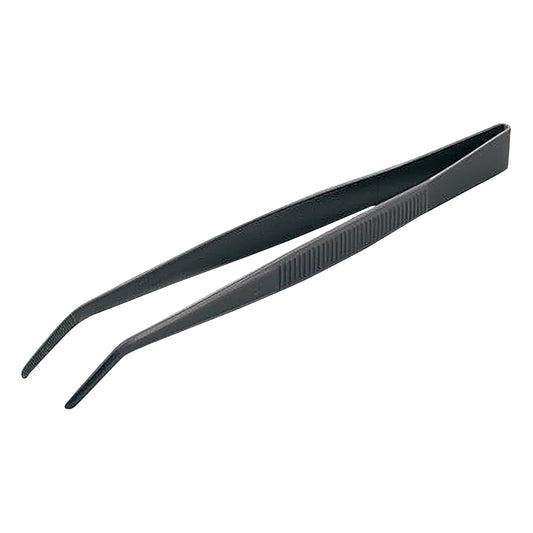 Coated tweezers, 150mm, bent tip, 1 piece