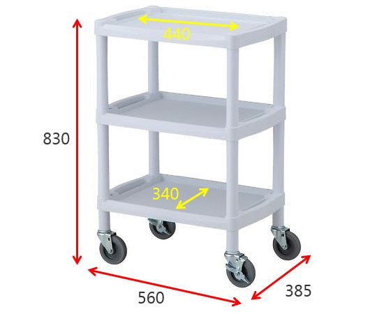 화이트 플라스틱 왜건 560×385×830mm 가드 레일 없음 Y101BW 1대