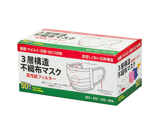 3層構造　不織布マスク　50枚入 1箱(50枚入)