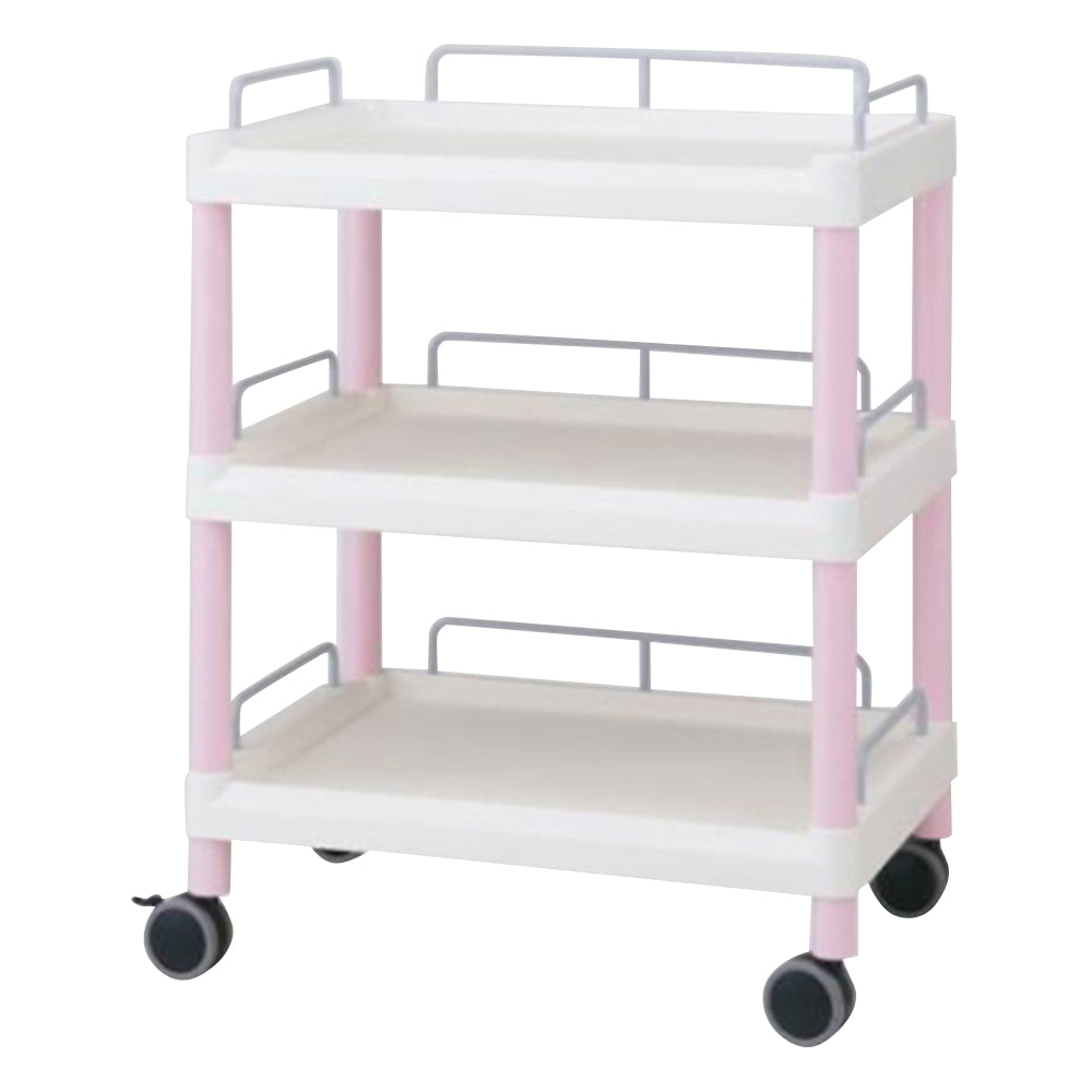 모바일 이지 카트(가드 테두리 첨부:핑크) 서랍 없음 3단 645×444×835 ME21F 1개