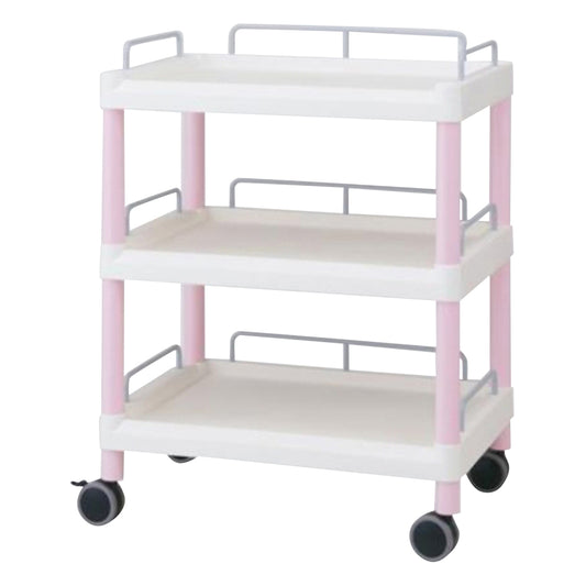モバイルイージーカート(ガード枠付き：ピンク) 引出しなし 3段 645×444×835　ME21F 1個