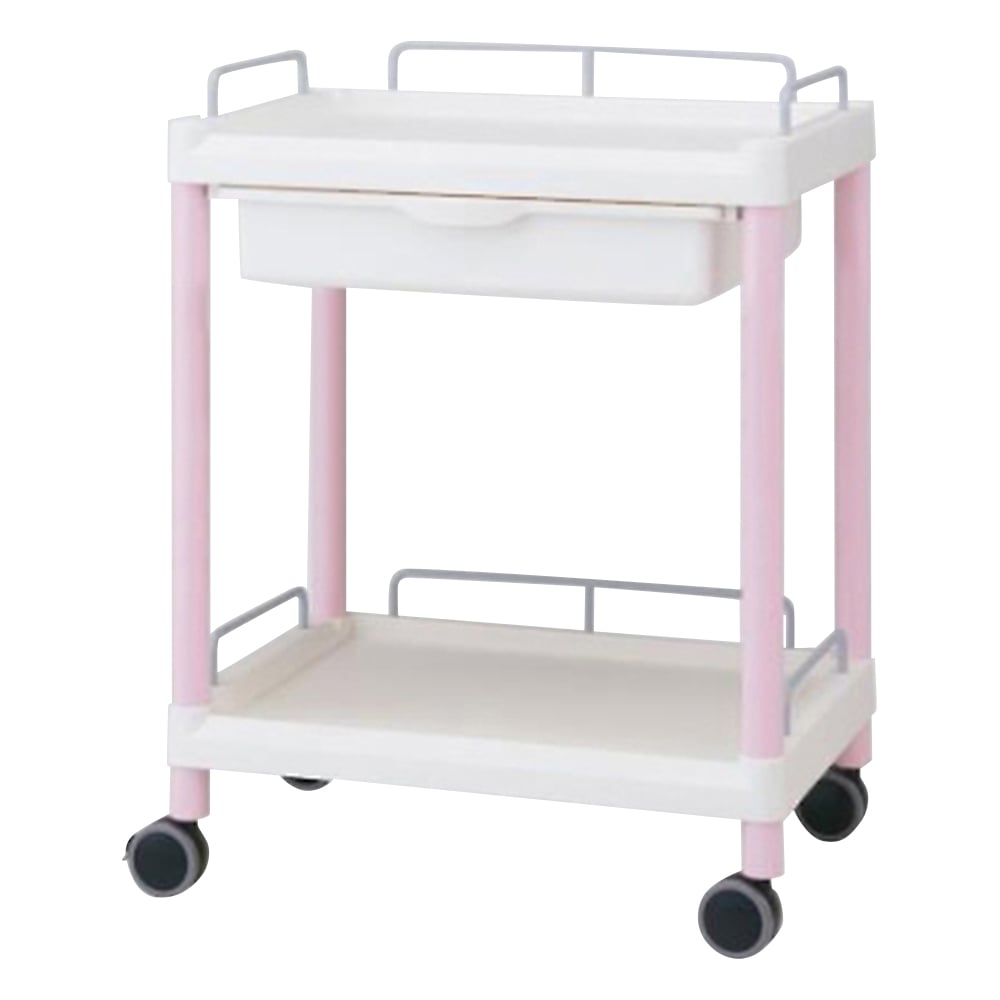 モバイルイージーカート(ガード枠付き：ピンク) 引出しあり 2段 645×444×810　ME21EH 1個