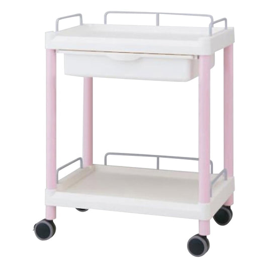 モバイルイージーカート(ガード枠付き：ピンク) 引出しあり 2段 645×444×810　ME21EH 1個