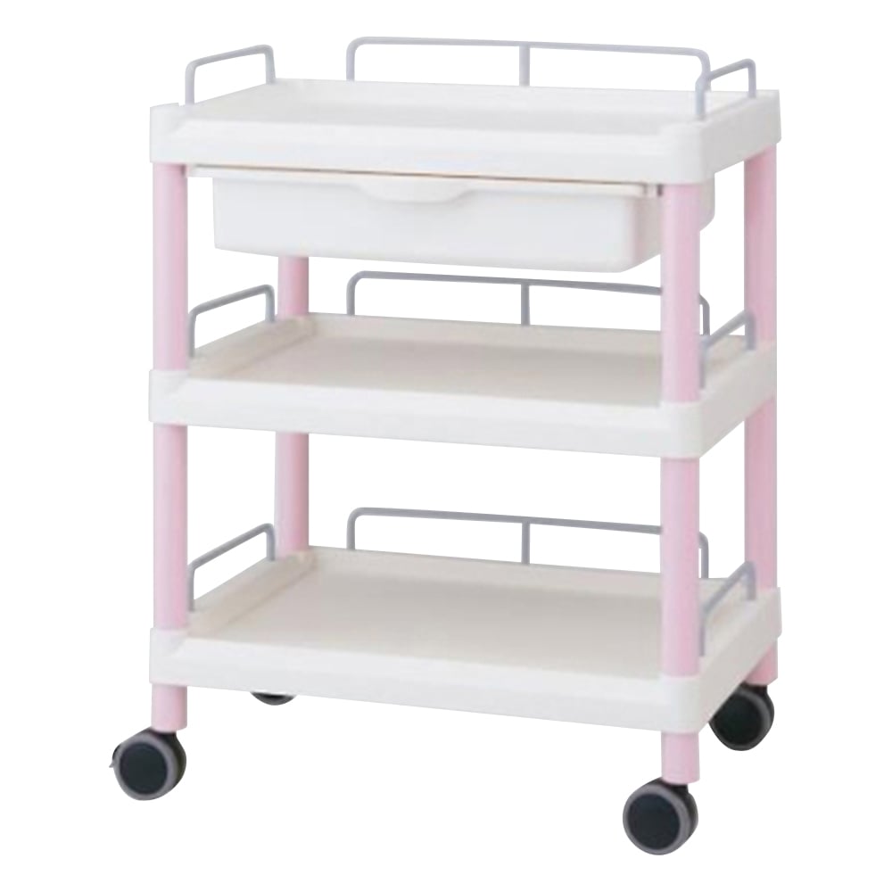 모바일 이지 카트(가드 테두리 첨부:핑크) 서랍 있음 3단 645×444×835 ME21FH 1개