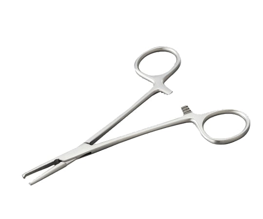 Mosquito forceps, straight, with hook, 1 piece