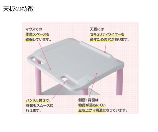 モバイルPCカート　532×445×950mm　白　MPC180HW 1個