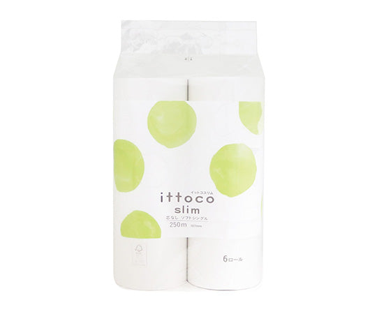 잇코 심 없음 슬림 250m 싱글 6 롤 10250010 1 팩 (6 롤 입)