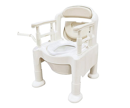 Portable Toilet FX-CP (Chibikumakun) Standard Toilet Seat with Height Spacer Beige 533-550 1 pc