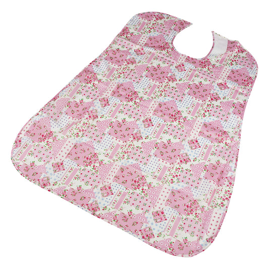 さわやか食事用エプロン パッチワーク ピンク 1枚/袋