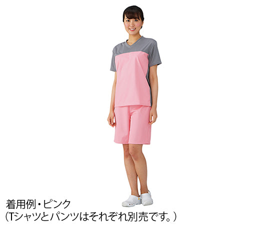 入浴介護Tシャツ (男女兼用) ブルー LL　403340-10 1枚