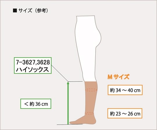 弾性ストッキング（ハイソックス）　クローズトゥ　M　SYS-8001-M 1足