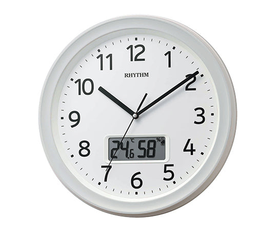 温湿度計付き掛時計　フィットウェーブリブA02　8FYA02SR03 1個