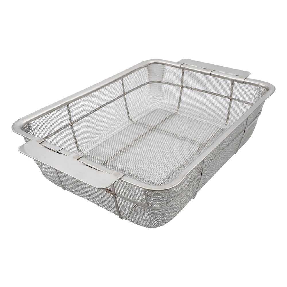 Stainless steel square extra deep mesh tray with handle, 8 pieces (1 piece) 1 piece