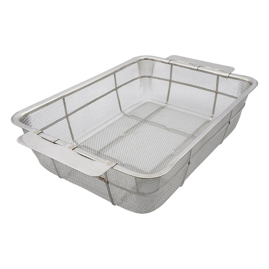 Stainless steel square extra deep mesh tray with handle, 8 pieces (1 piece) 1 piece