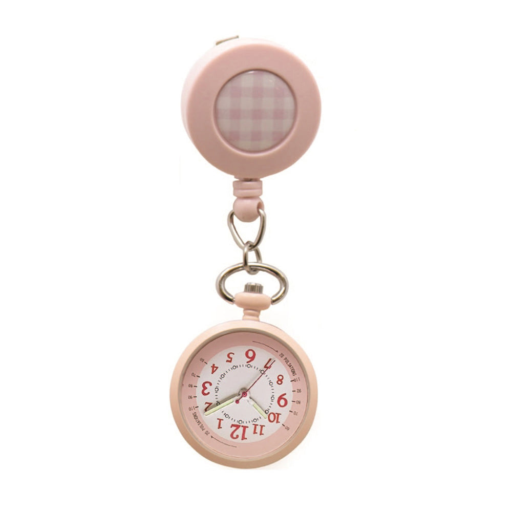 Nurse watch (with reel clip) Pink GY017p-3 1 piece