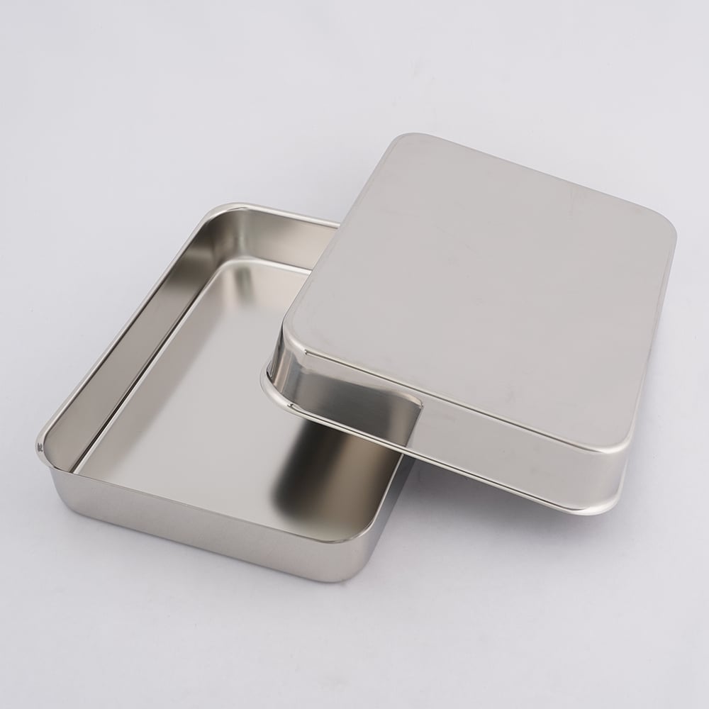 Stainless steel tray (with lid) 240×180×40mm B2 1 piece