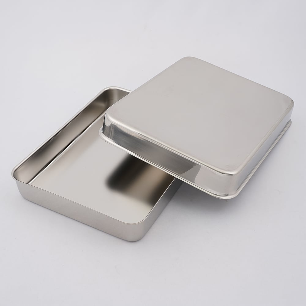 Stainless steel tray (with lid) 270×210×40mm B3 1 piece