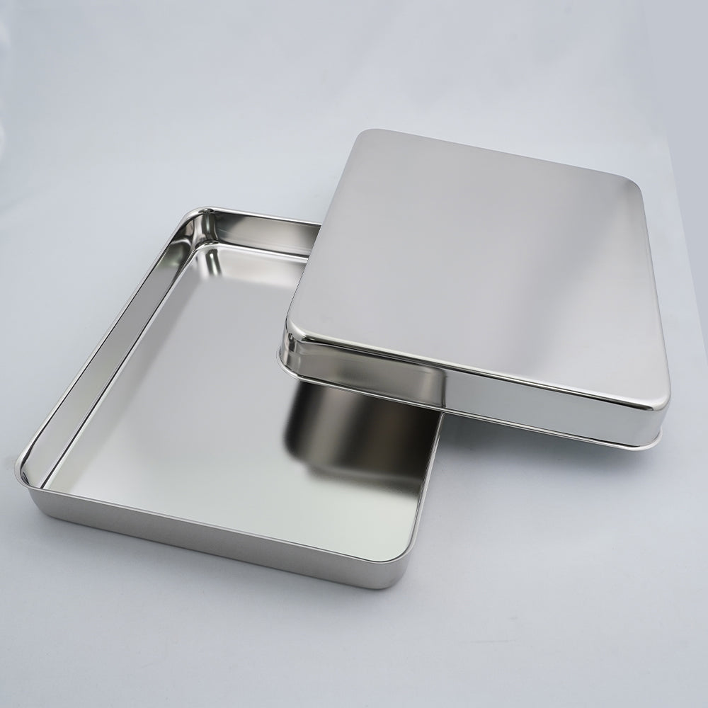 Stainless steel tray (with lid) 330×270×40mm B5 1 piece