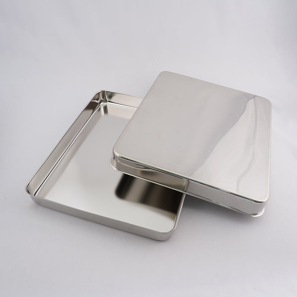 Stainless steel tray (with lid) 360×300×40mm B6 1 piece