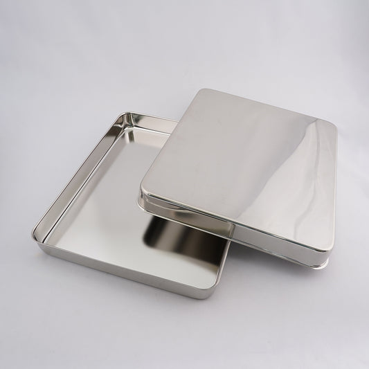 Stainless steel tray (with lid) 360×300×40mm B6 1 piece