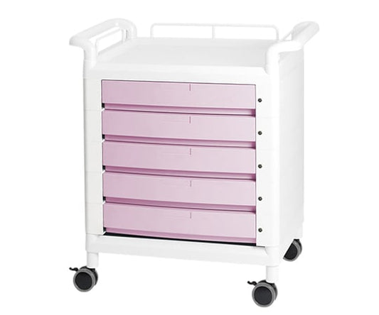 Mobile multi-cart with handles on both sides, pink, D21PHW, 1 unit