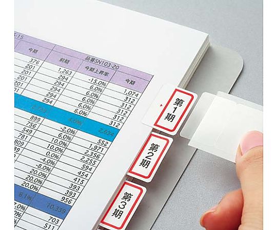 タックインデックス（強粘着）中・赤枠 20枚　KPC-T692R 1冊(20枚入)