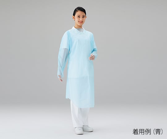 プロシェアエプロン（袖　親指フック）　青　30枚入 1箱(30枚入)