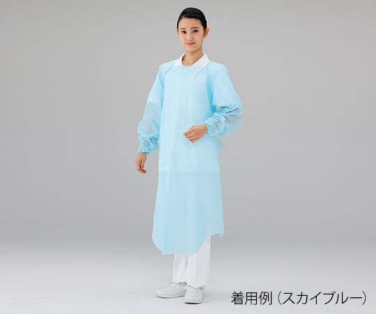 プロシェアエプロン（袖　ゴム付）　スカイブルー　30枚入 1箱(30枚入)