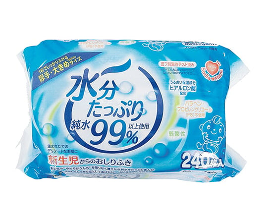 Plenty of moisture, 99% or more pure water. Wet wipes for newborns. 1 pack (80 sheets x 3 bags) 1 pack (80 sheets x 3 bags)