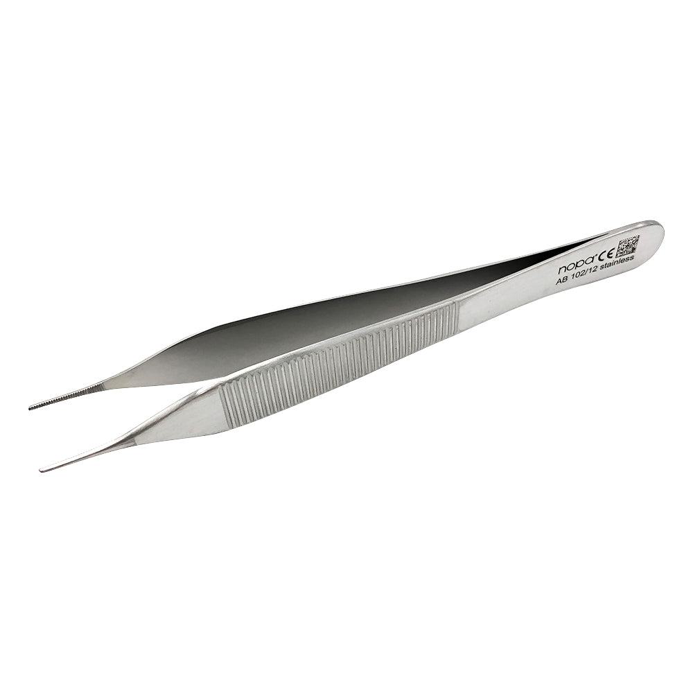 Micro Adson Tweezers, Hookless, 120mm, AB 102/12, 1pc