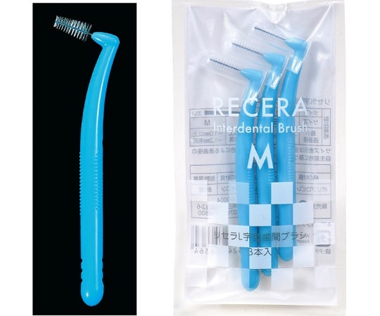 Resera L-shaped interdental brush, medium, light blue, pack of 3, 35932, 1 bag (pack of 3)