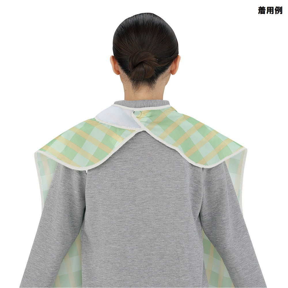 ソフラピレンエプロン ボーダーチェック グリーン　102301 1枚