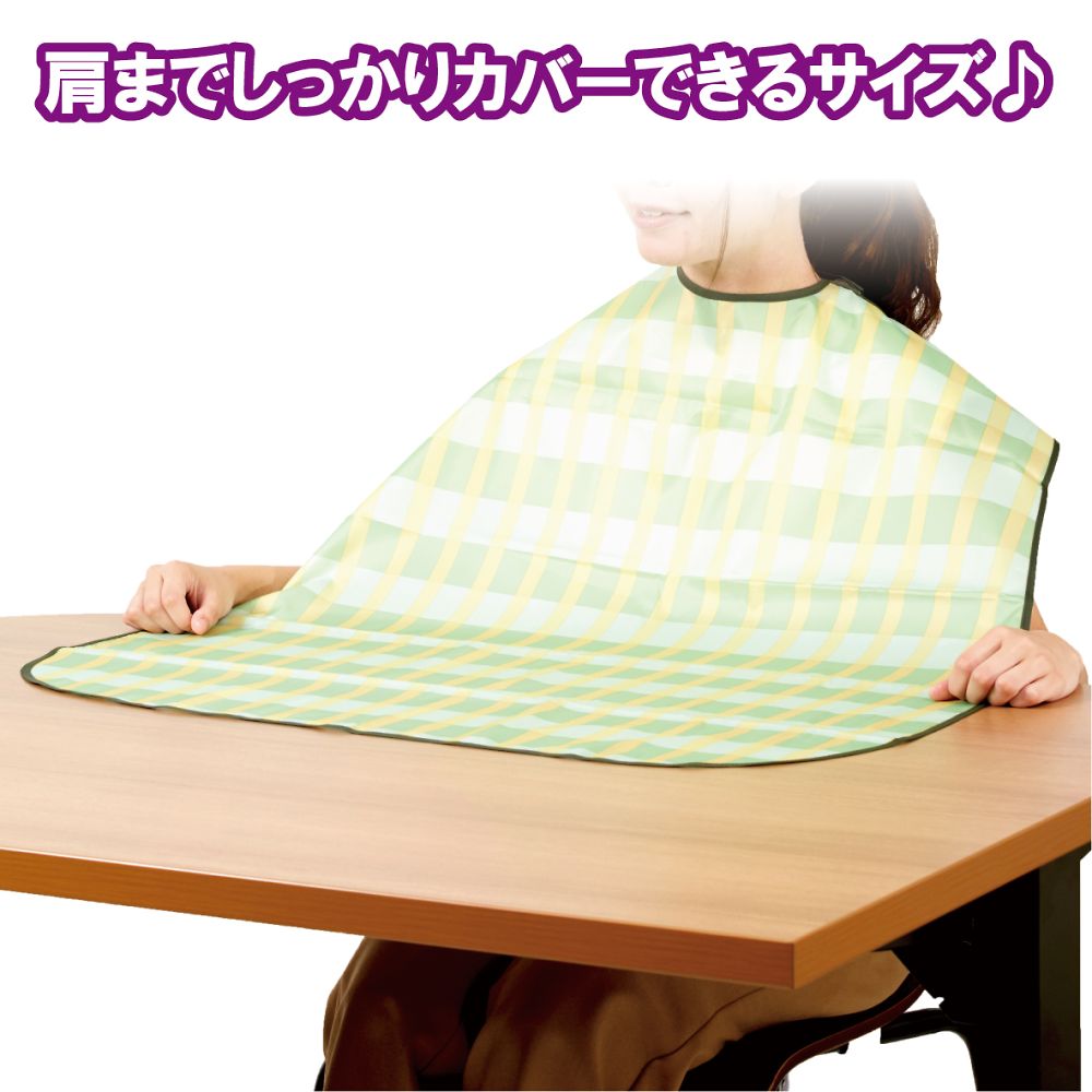 ソフラピレンエプロン ボーダーチェック グリーン　102301 1枚