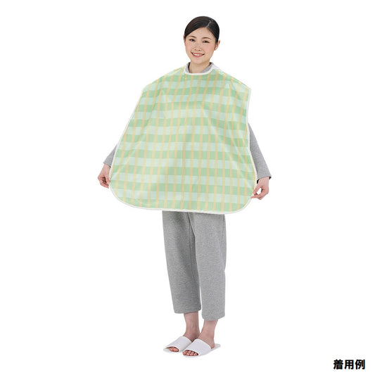 ソフラピレンエプロン ボーダーチェック グリーン　102301 1枚